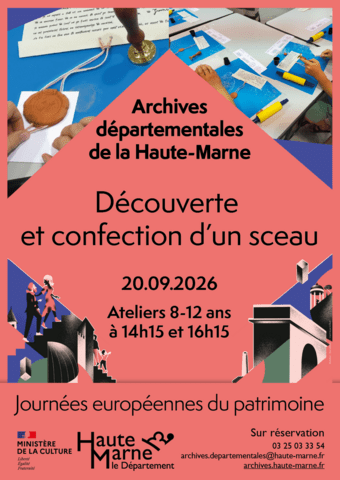 affiche atelier 8-12 ans découverte et confection d'un sceau