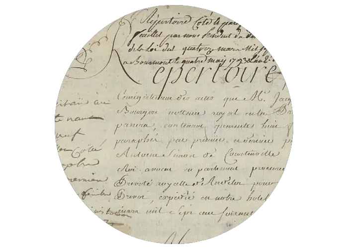 Fonds numérisés Tables et répertoires des minutes notariales