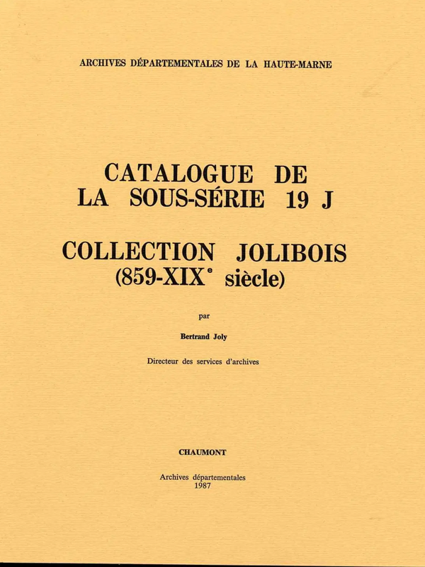 Répertoire de la collection Jolibois