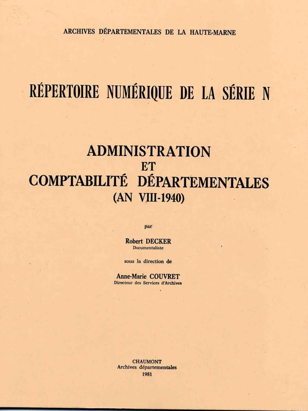 Répertoire de la série N