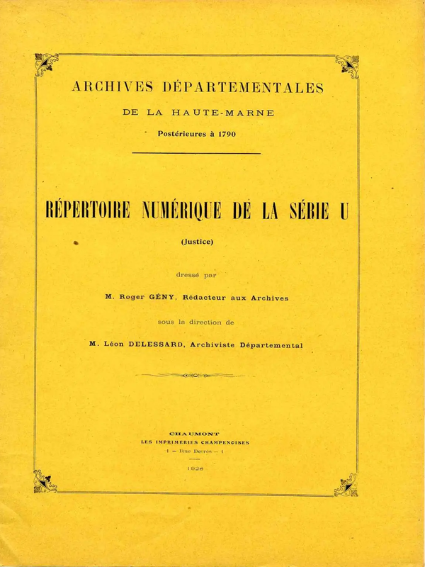 Répertoire de la série U