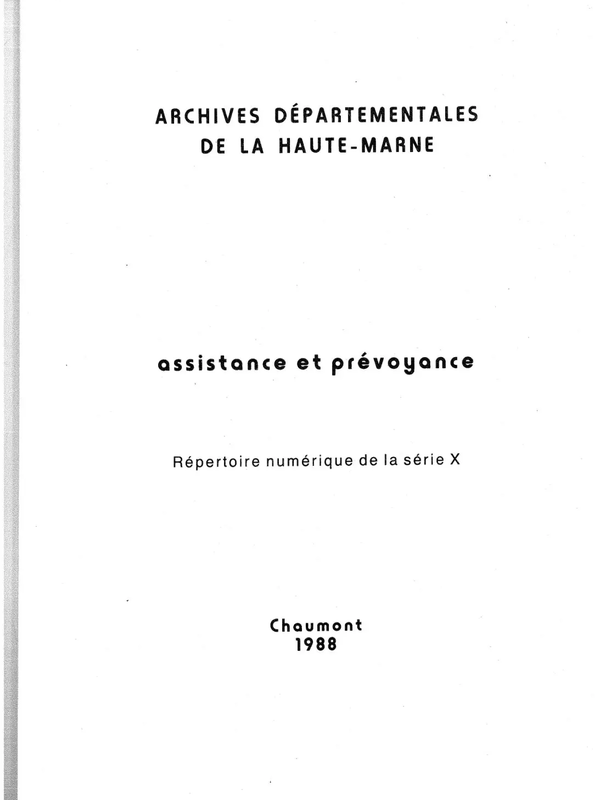 Répertoire de la série X