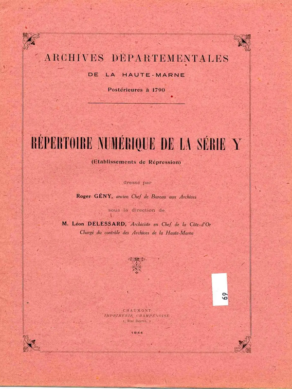 Répertoire de la série Y